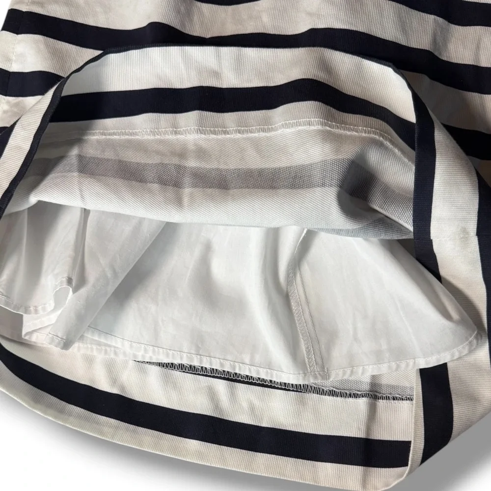 Florence Eiseman Dress Kids 5 Navy White Striped Flower Applique Nautical Summer
